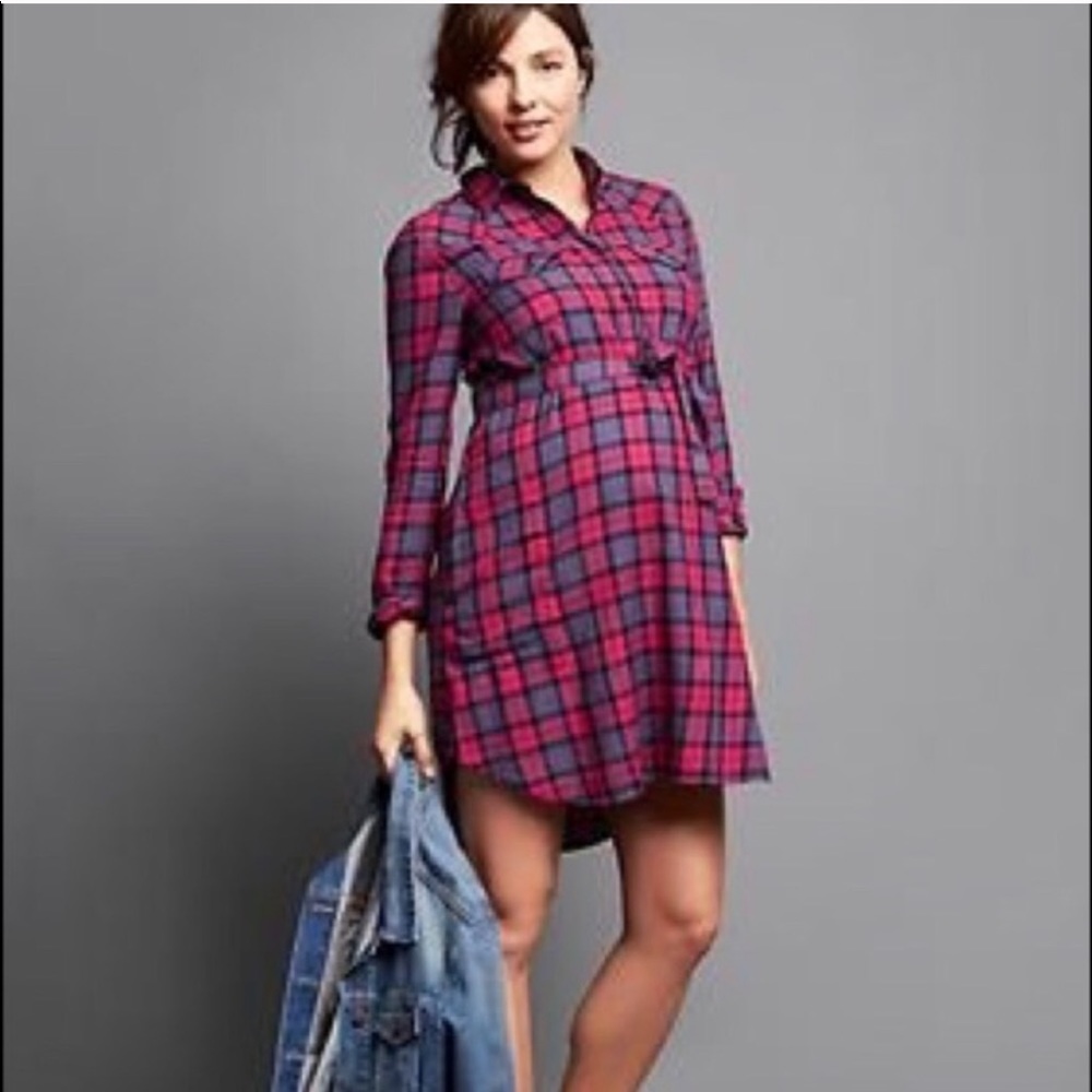 Gap Plaid Maternity Dress
